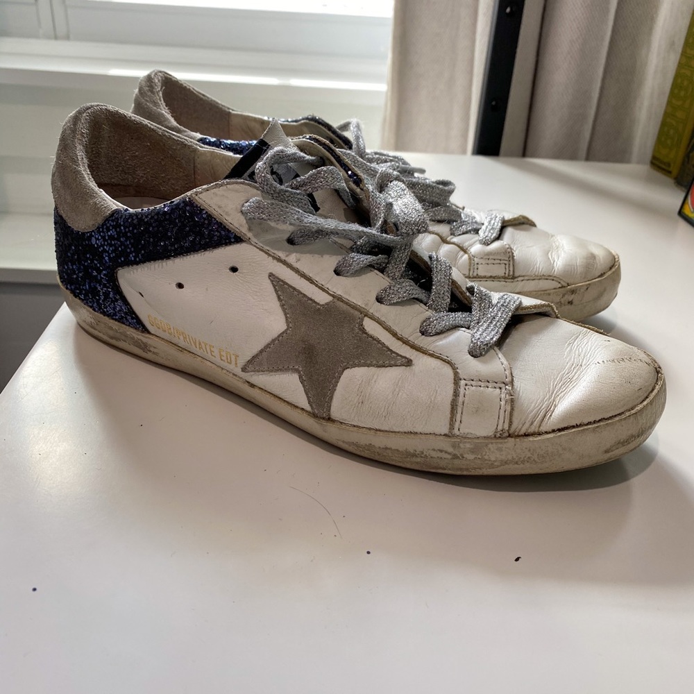 Golden Goose Navy Glitter Super Stars